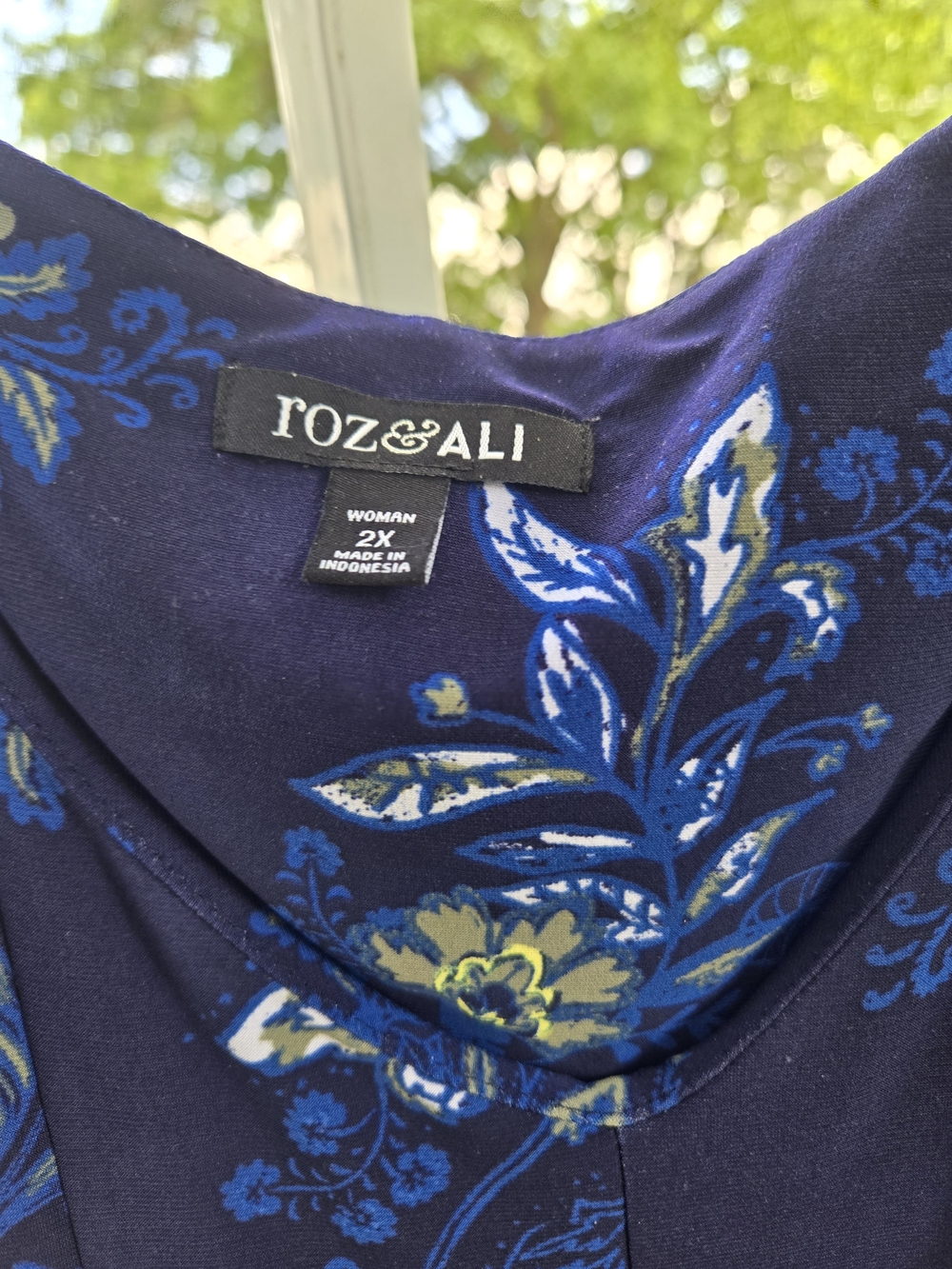 Roz & Ali Navy Floral Long Sleeve A-Line Dress - Picture 2 of 3
